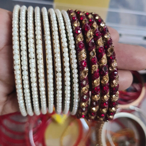 Moti and stone bangles