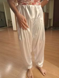 satin salwar white 🤍