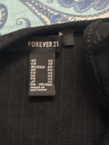 Forever 21 Black Ribbed Crop Top