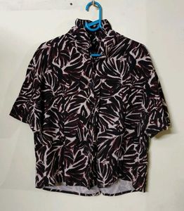 Men's Leaf Print Short Sleeve Shirt