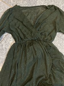 Chic Olive Green Mini Dress