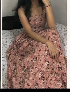 Boho Floral Smocked Maxi Dress