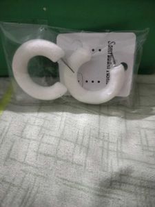Chunky White Hoop Earrings