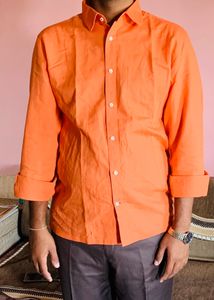 Mens Formal Shirt Orange Colour