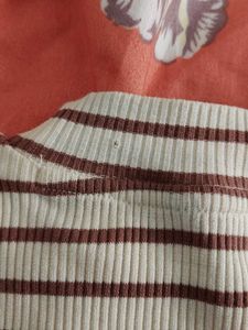 Striped Mock Neck Top