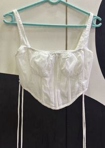 Bershka Cotton Blend Corset top