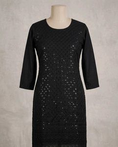 Elegant Black Sequined Kurta
