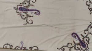 Used Cotton Double Bedsheet With Embroidery