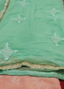 pure chiffon hand embroidered saree