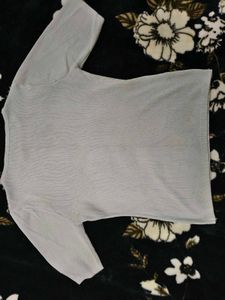 Grey Ribbed Crop T-Shirt