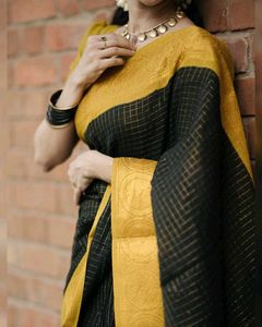 Elegant Black &amp; Gold Saree