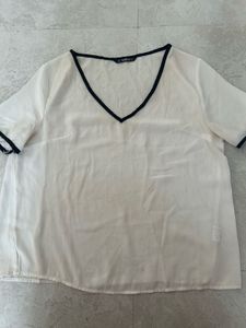 Shein V-Neck Sheer White Tunic Top