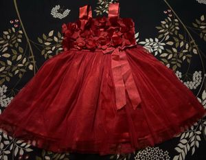 Red Flower Girl Dress - Perfect for Parties