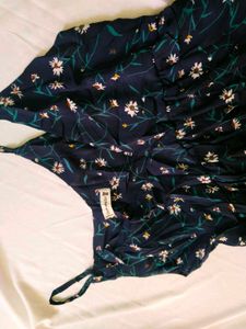 thrifted Floral Print Ethnic Gown