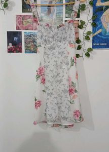 Floral Dress Backless