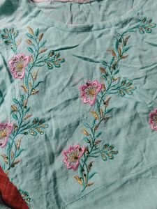 Embroidered Mint Green Maxi Dress