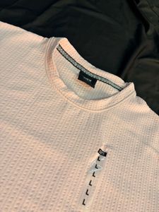 Men's Pink Textured T-Shirt