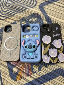 iPhone 15 Cute Stitch & Tulip Phone Cases