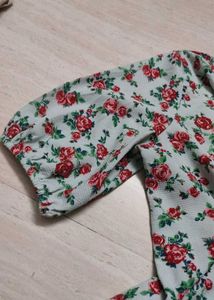 Floral Tunic with Tassel Tie