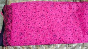 Vibrant Pink🩷&amp;mint green💚floral printed sarees