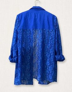 Cobalt Blue Lace Kimono Jacket