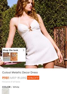 Chic White Textured Mini Dress