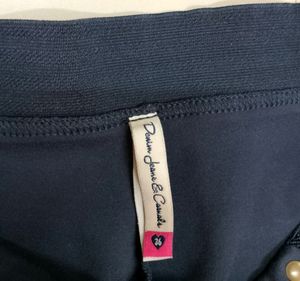 Navy Blue Embellished Waist Pants