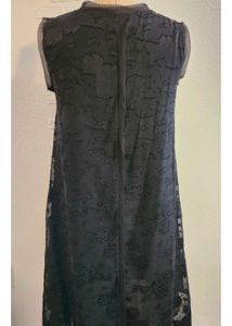 Elegant Black Lace high low dress