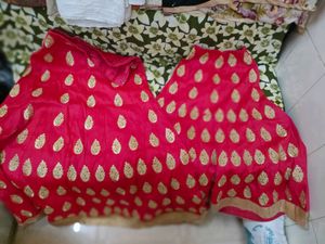 Embroidered Orange Ethnic Wear Set