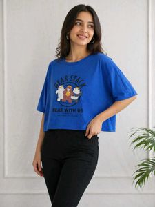 Blue Graphic Bear T-Shirt