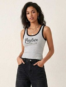 Grey "Positive Vibes" Tank Top
