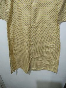 Yellow Kurta With Rose Floral Print