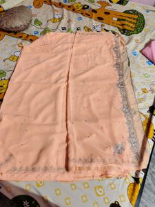Vintage Old Saree silver thread 60 yrs