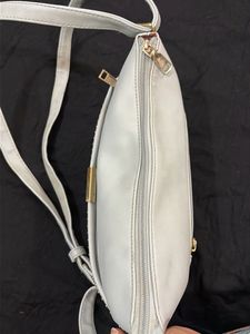 Caprese White Studded Shoulder Bag