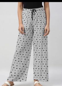 Cute Heart Print Palazzo Pants