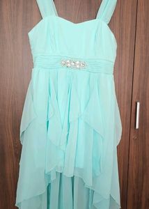 Branded Acqa Green High Low Dress