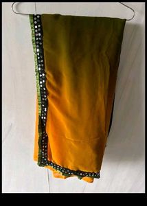 Vibrant Ombre Saree with Embellished Border