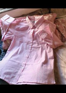 Pink Striped Oversized Shirt