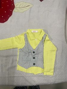 Kids Boys Shirt With Waist Coat Attached Hopscotch