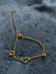 Gold Heart Charm Bracelet