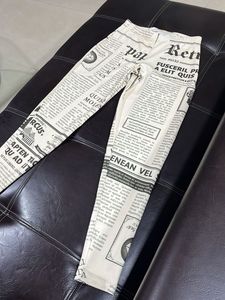 Newspaper Print Leggings with pocket