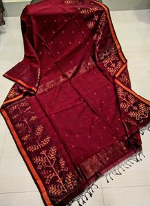 New Khadi cotton handloom Saree with running bp