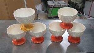 Set of 6  Unique Ceramic Dessert Cups