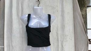 72209. Chic Black Bustier Top