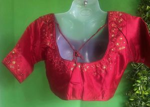 Not used Maroon Embroidered Blouse