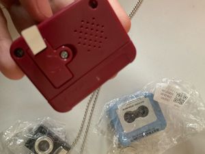 Red Retro Cassette Tape model working song and rec