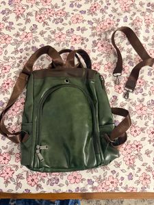 Stylish 2-in-1 Convertible Green Backpack ToteBag
