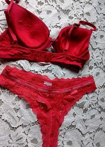 Red Lace Bra and Panty Set