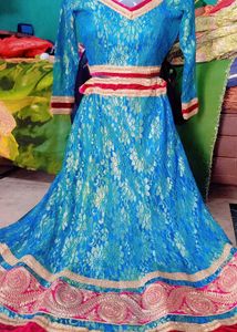 Elegant Blue Lace Dress