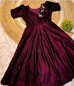 dark purple Embellished Gown